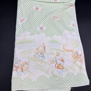 Vtg Dundee (?)  Shirt Tales Cotton Flannel Baby Receiving Blanket 25x40"